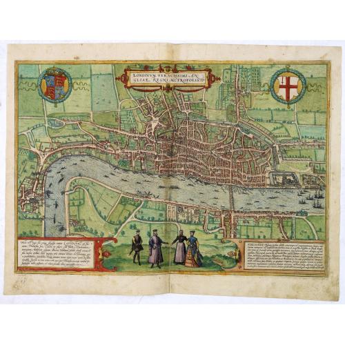 Old map image download for Londinium Feracissmi Angliae Regni Metropolis.