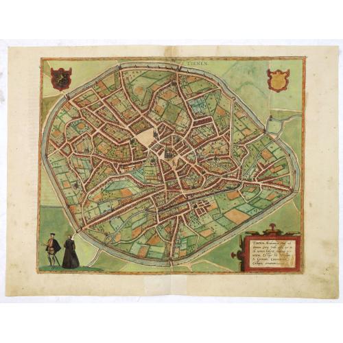 Old map image download for Tiena, Brabantiae Opp: ad amnem Geta, ... (Tienen)