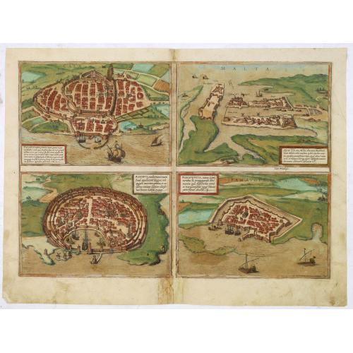 Old map image download for Calaris [on sheet with] Malta [and] Rhodus [and] Famagusta.