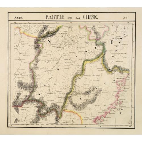 Old map image download for Partie de la Chine N°87. (Covers Jiangxi, Fujian and parts of Zhejiang, Guangdong, Hunan and Hubei.)