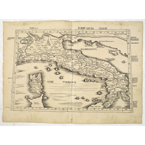 Old map image download for Tabula Europ. Sexta Italiae (Italy)