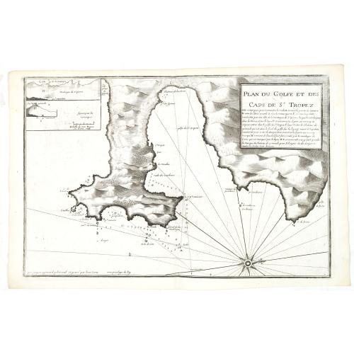 Old map image download for Plan du Golfe et des Caps de St. Tropez. par Jacques Ayrouard . . .