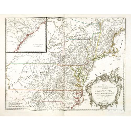 Old map image download for Partie de l'Amerique septentrionale.. le cours de L'Ohio. . .