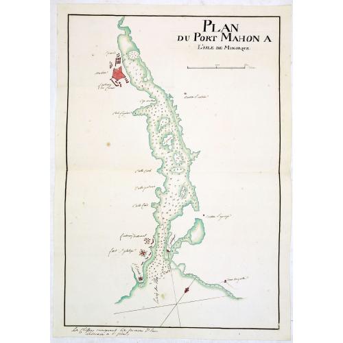 Old map image download for Plan du Port Mahon à l'isle de Minorque.