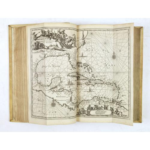 Rare, antique map of  De Nieuwe en Onbekende Weereld: of Beschryving van America en 't Zuid-Land.