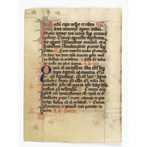 Old map image download for Manuscript leaf from a very early [around 1300] Breviary.