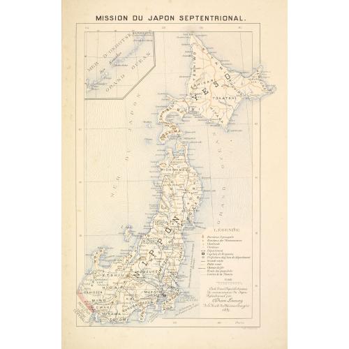 Old map image download for Mission du Japon central.