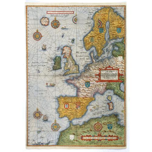 Universe Europe Maritime Eiusque Navigationis Descritio. Generale Pas chaerte van Europa. . . 1583.