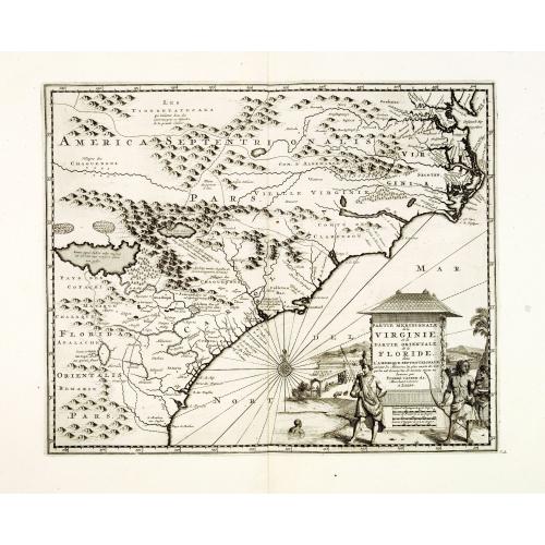 Old map image download for Partie Meridionale de la Virginie et la .. Floride dans L'Amerique septentrionale ..