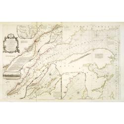 An exact chart of the River St. Laurence, from Fort Frontenac to the Island of Anticosti, shewing the soundings, rocks, shoals &c.