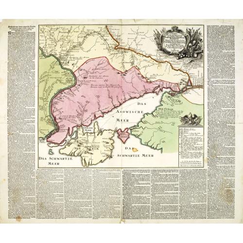 Old map image download for Charte der Kriegs Operationen am Donn u: Dnieper Ihro Russisch Kayserl Majestaet Glorieusen Armeen A: 1736.