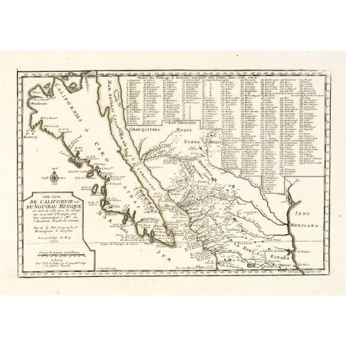 Old map image download for Cette Carte de Californie et du Nouveau Mexique.