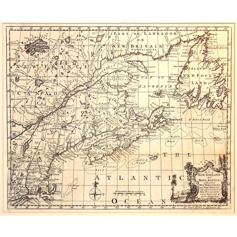 A map of New England, and Nova Scotia, with part of New York, Canada, and New Britain & the adjacent islands of New Found Land, Cape Breton &c.