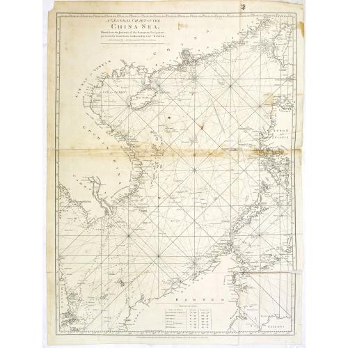 Old map image download for A general chart of the China Sea : drawn from the journals of the European navigators, particularly from those collected by Capt. Hayter.
