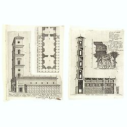 (2 prints) Sacrae aedis sciographiae pars. / Templi cum porticu et cellis absoluta orthographia ...