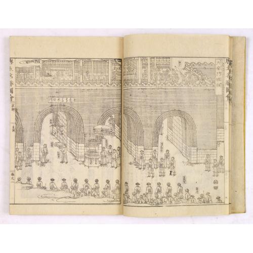 Rare, antique map of  Morokoshi Meisho Zue [Illustrated Description of Famous Sites of China].
