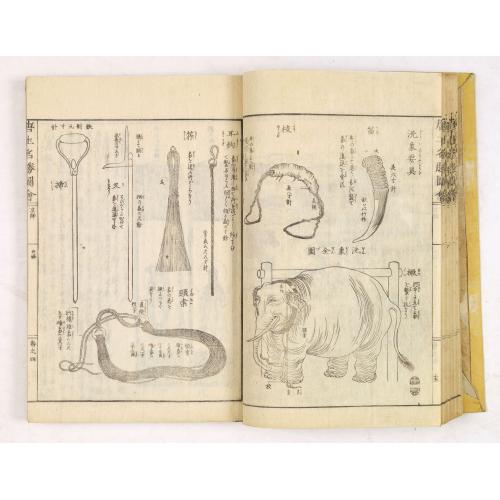 Rare, antique map of  Morokoshi Meisho Zue [Illustrated Description of Famous Sites of China].
