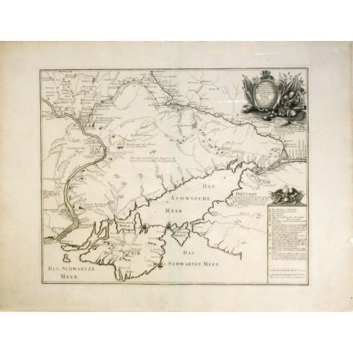 Old map image download for Charte der Kriegs Operationen am Donn und Dnieper. Ihro Russisch Key Serl: Maiesty: gloriousen Armeen A° 1736. . .