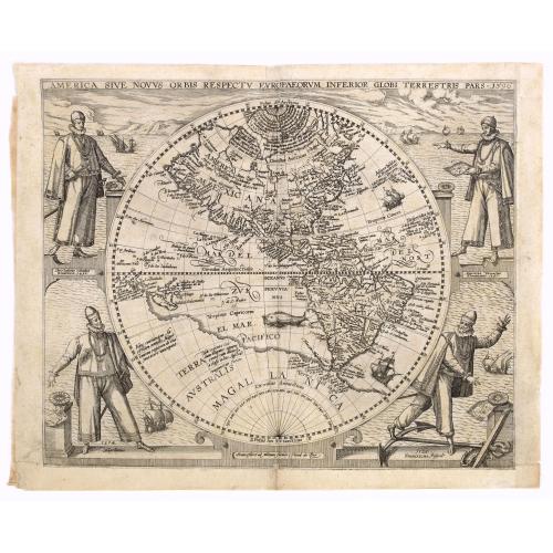 Old map image download for America sive novus orbis respectu Europaeorum inferior globi terrestris pars 1596.