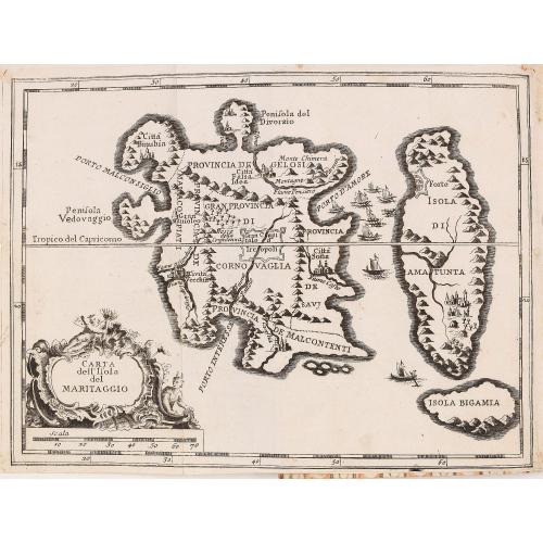 Carta Topografica dell' Isola Del Maritaggio di Monsieur le Boble per la prima volta. Tradotta dal francese in italiano.
