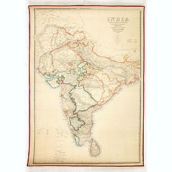 India shewing the post roads and dawk stationsby James Wyld, geographer to the Queen and H.R.H. Prince Albert.