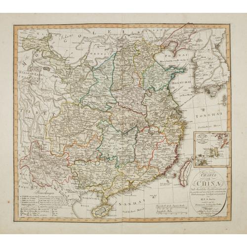 Old map image download for Charte von China nach Murdochischer Projection entworfen. ... Berichtiget, und gezeichnet von H.F.A. Stieler. . .