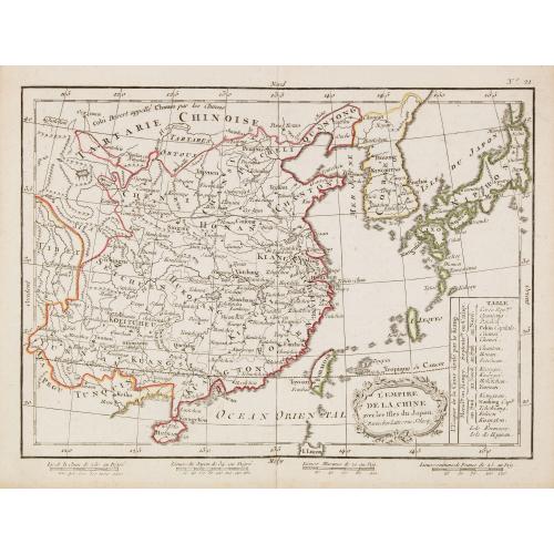 Old map image download for L'Empire de la Chine avec les isles du Japon.