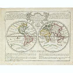 Le Globe Terrestre Representé en Deux Plans-Hemispheres..