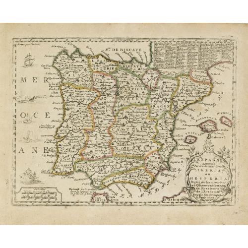 Old map image download for L'Espagne nominée Par les Anciens Grecs Iberia ou Hesperia. . .
