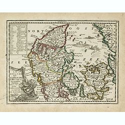 Le Royaume de Danemark Subdivisée en ses quatre Dioceses..
