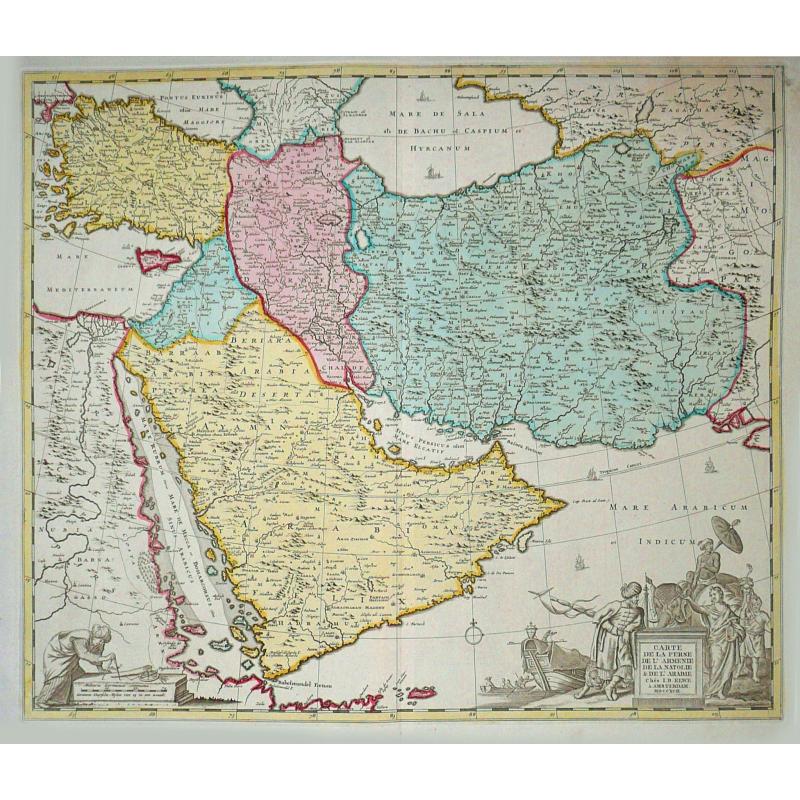 Carte de la Perse de l'Armenie de la Natolie & de l'Arabie by Jan B Elwe MDCCXCII.
