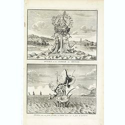 Puzza ou la Cybele des Chinois - Puzza sous une forme parallèle à Isis assise sur la fleur de lotus, du livre illustré Cérémonies et coutumes religieuses