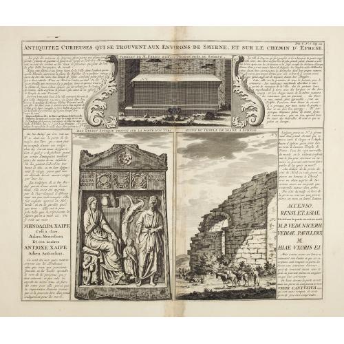 Old map image download for Antiquités curieuses de qui se trouvent aux environs de Smyrne, et sur le chemin d´Ephese.