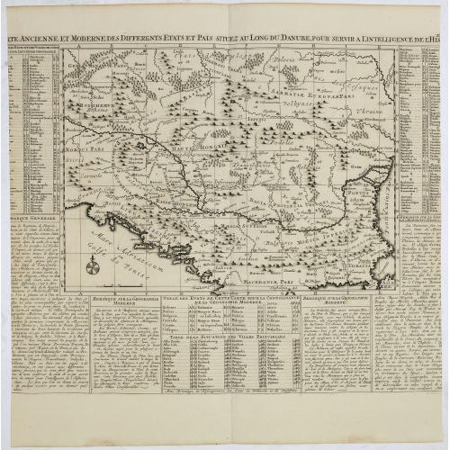 Old map image download for [. . .] rte Ancienne et Moderne des Differents Etats et Pais situez au Long du Danube, pour servir a L'Intelligence De L'His [. . .]