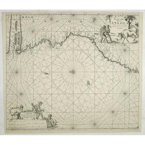 Old map image download for Pas caert van de Custen van Angola Van Rio de Zaire tot C. Negro. alles op zyn ware coers verheyt geleyt.
