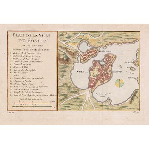 Old map image download for Plan de la Ville de Boston et ses Environs.