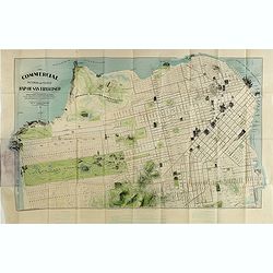 The commercial, pictorial and tourist map of San Francisco, in colors and illustrated with litho-engraved pictures of all public buildings, parks, monuments, and recommended business houses, etc. . . .