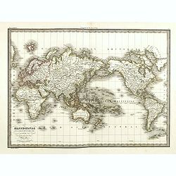 Mappemonde sur la projection de Mercator Dressee par Mr Lapie, Lieut. Colonel. et Mr Lapie, fils capitaine d'Etat major, Paris 1832.