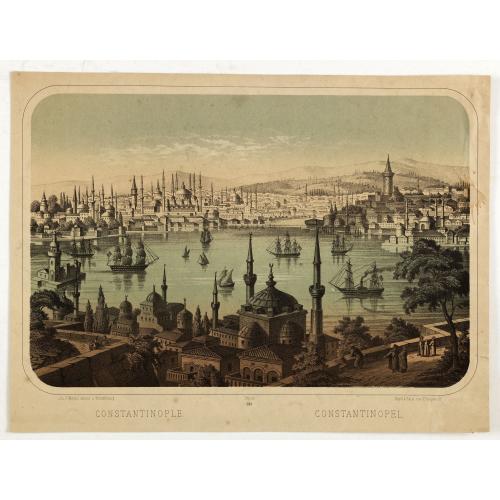 Old map image download for Constantinople. 369
