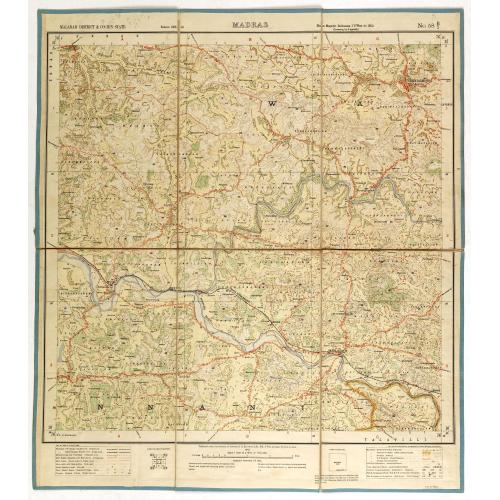 Old map image download for Malabar district & cochin states. MADRAS NO 58 B1.