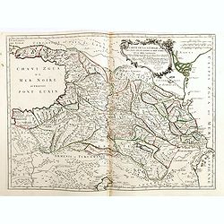 Carte de la Géorgie et des pays situés entre la Mer Noire et la Mer Caspienne..