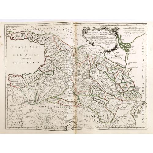 Download a free HR-image of  Carte de la Géorgie et des pays situés entre la Mer Noire et la Mer Caspienne..