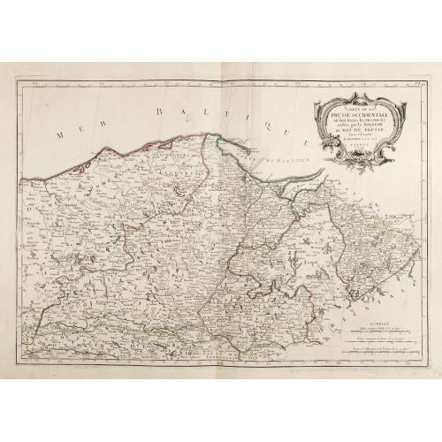 Old map image download for Carte De La Prusse Occidentale ou sont tracees les Provinces cedees Par la Pologne au Roi De Prusse . . . 1775