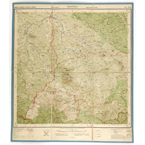 Old map image download for Part of district Malabar & Nilgiri. MADRAS NO 58 A2.