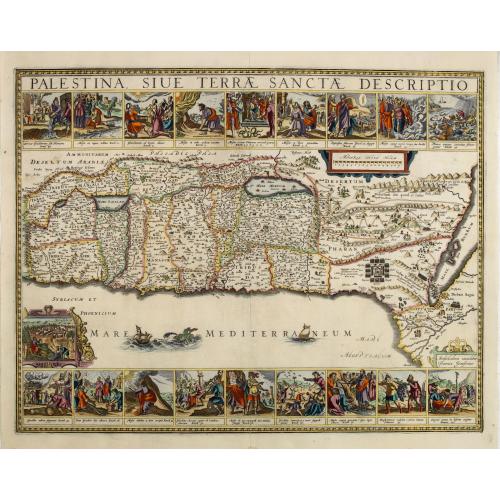 Old map image download for Palestina, Sive Terrae Sanctae Descriptio.