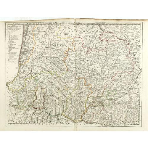 Old map image download for Carte du Bearn de la Bigorre de l'Armagnac. . .