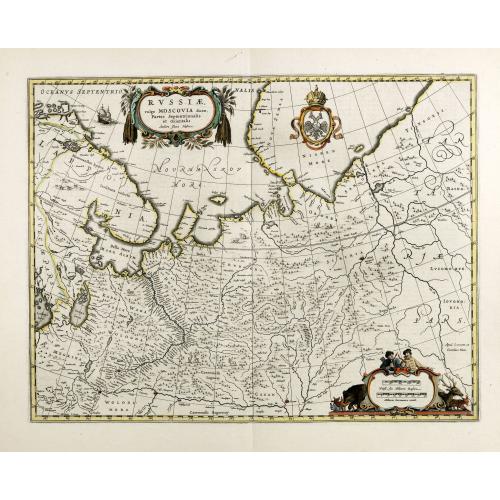 Old map image download for Russiae, vulgo moscoviae dictae, partes septentrionalis et orientalis.