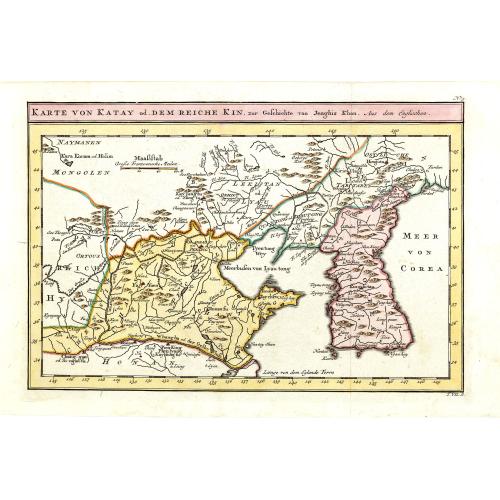 Old map image download for Karte von Katay od. dem Reiche Kin, zur Geschichte von Jenghiz Khan. Aus dem Englischen.