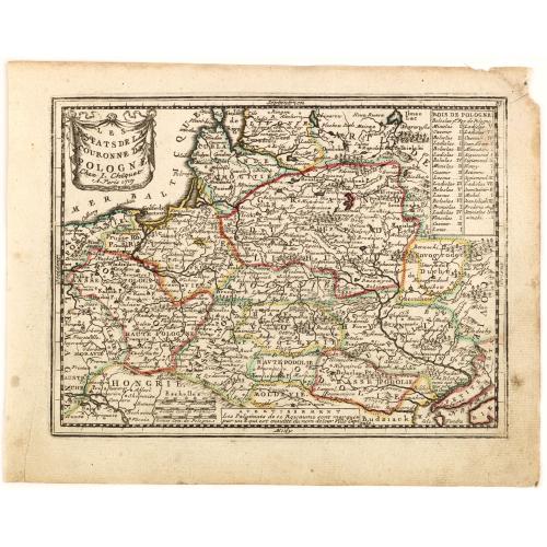 Old map image download for Les Estats de la Couronne de Pologne.