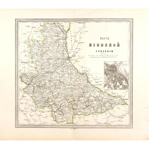Old map image download for Karta Kievskoi Gubernii [Kiev Governorate, Ukraine].